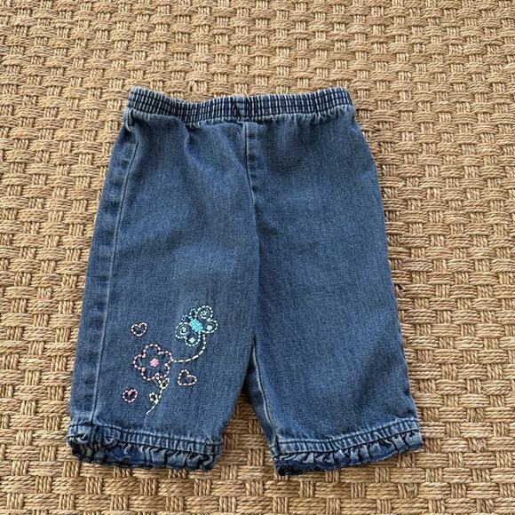 KRU Supplies Other - Vintage KRU Supplies Elastic Baby Girl’s Embroidery Jeans Size 3/6 Months